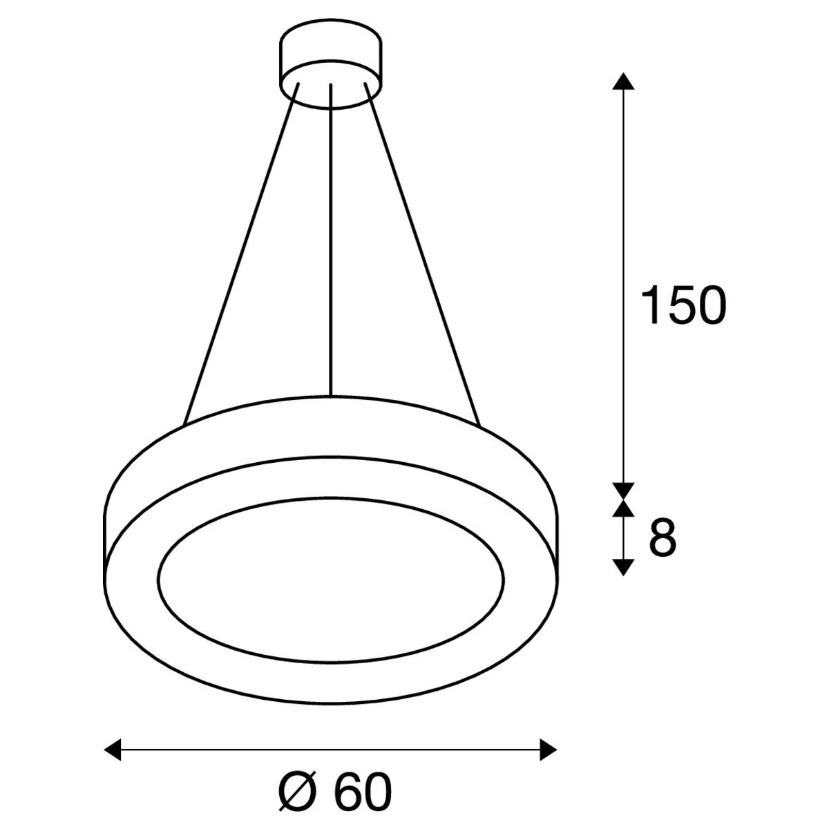 Innenbeleuchtung Medo Ring 60 Pendelleuchte Schwarz