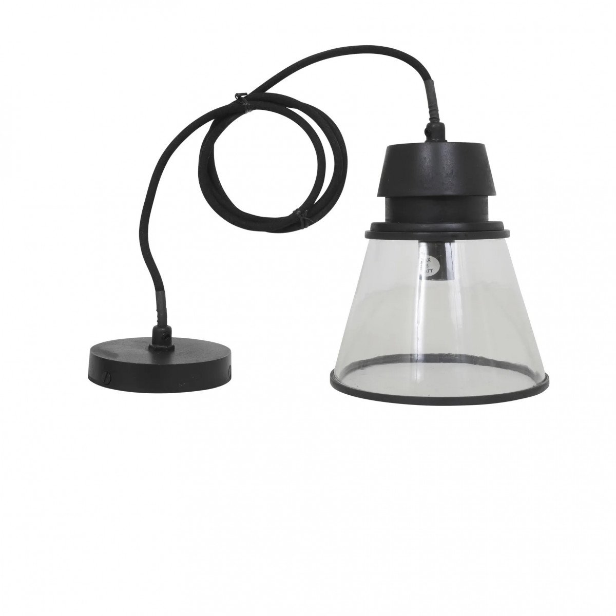 Messinglampe in antikschwarzer Farbe mit E14-Fassung