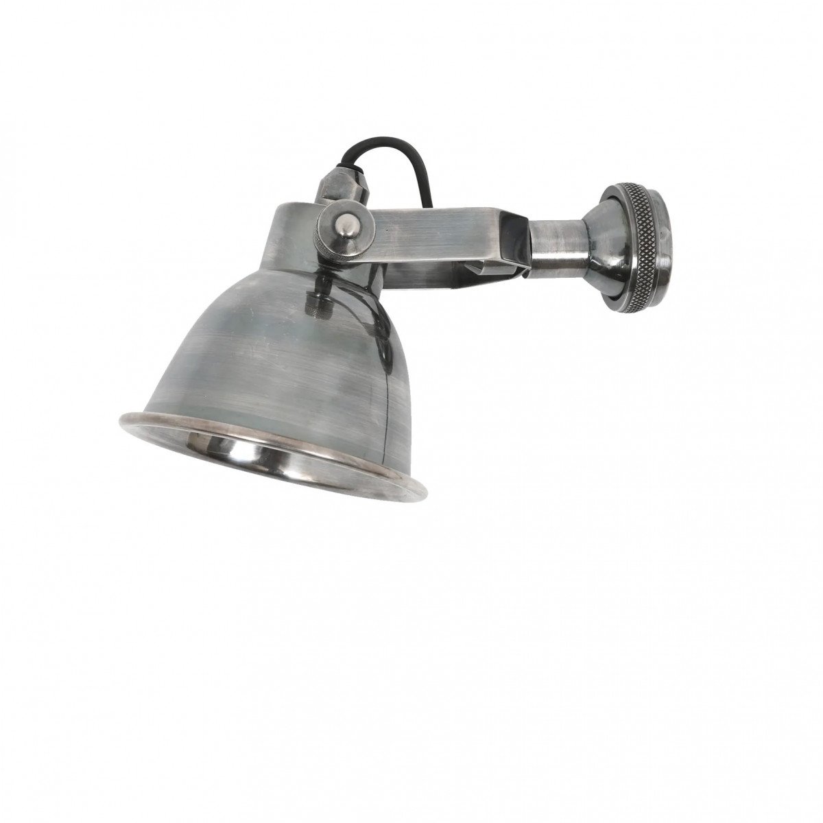 Messinglampe in antiker Silberfarbe mit E14-Fassung