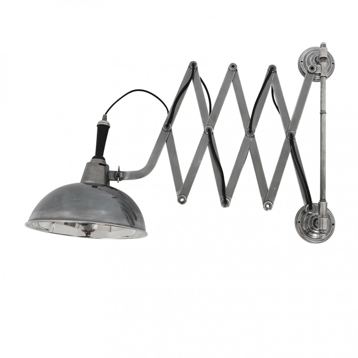 Messinglampe in antiker Silberfarbe mit E27 Fassung