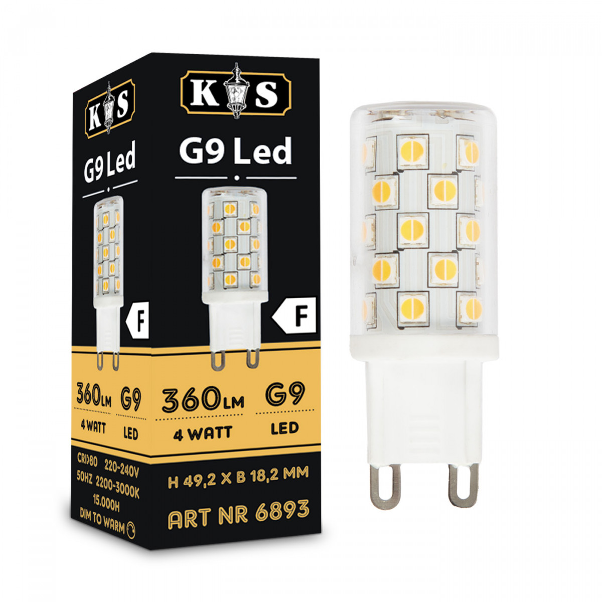 Leuchtmittel G9 LED 4W Dim to Warm