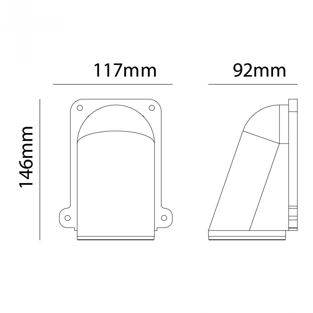 bronzefarbene Außenwandleuchte mit runden Formen und modernem Design