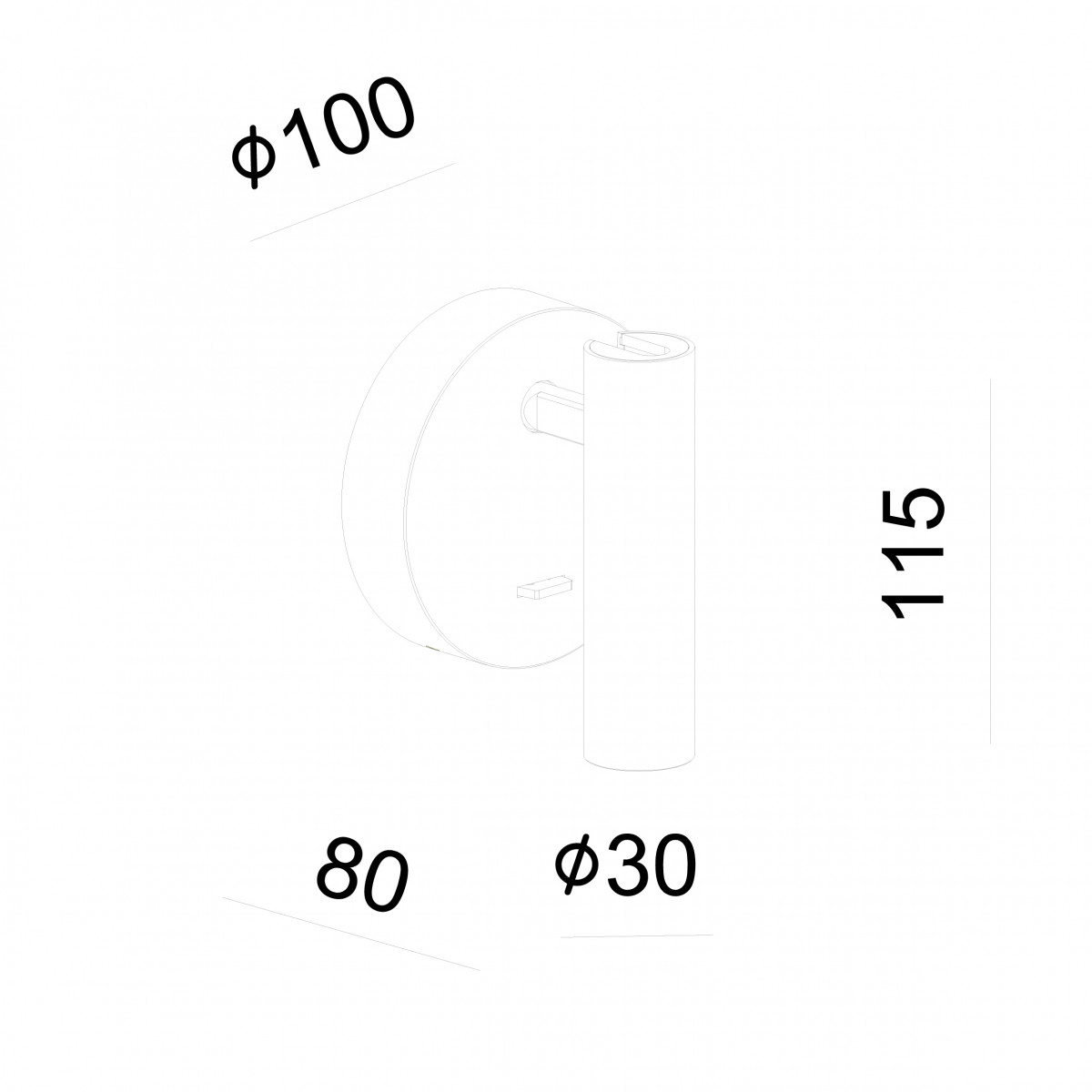 Schwarzer Wandstrahler gerichtetes Aluminium USB