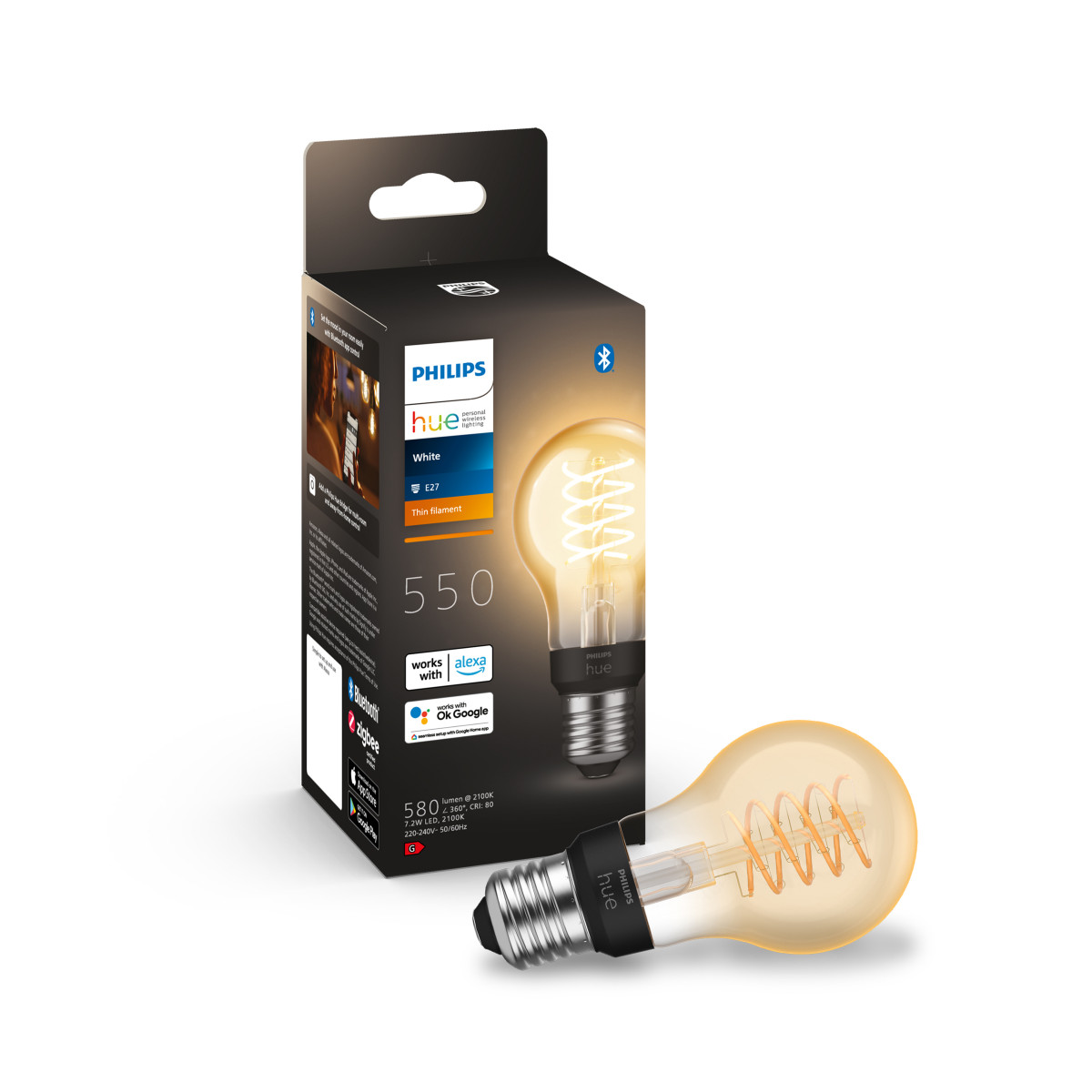 Philips Hue Filament Classic Lampe E27 